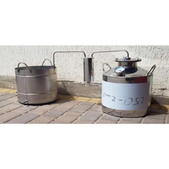 Дистилятор з перегінним кубом на 15 літрів з нержавійки ПРЕМІУМ